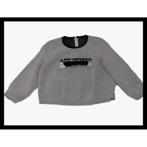 Mother of Pearl feather embellished sweater,